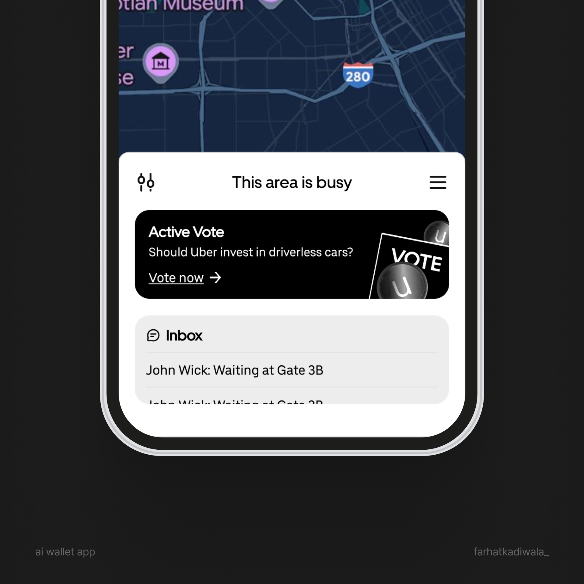 AI Wallet concept screen