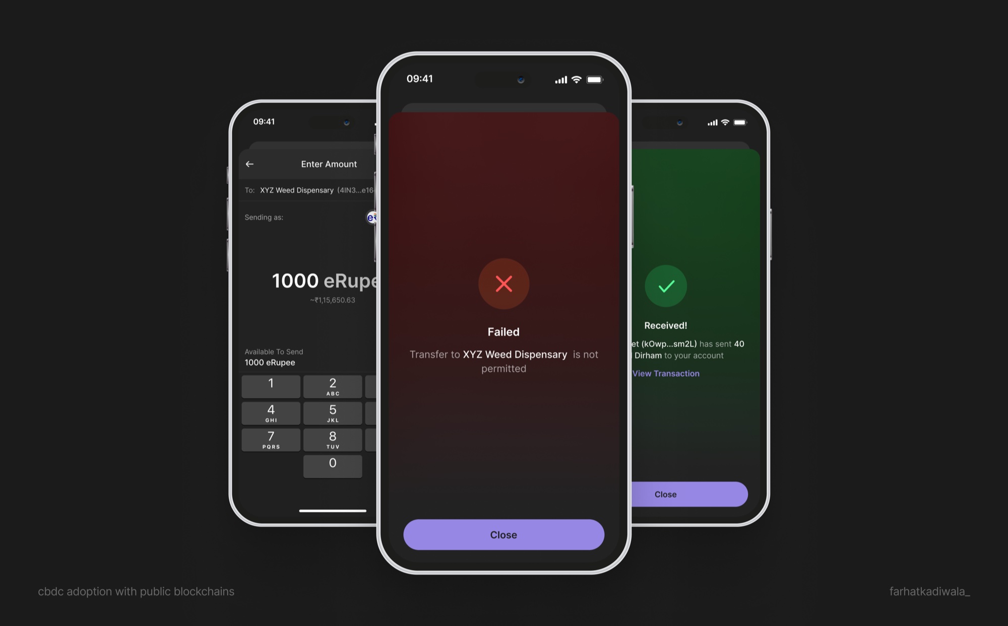 CBDC adoption with public blockchains, eRupee flow